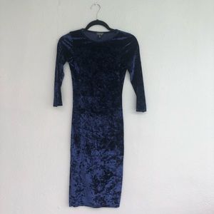 Navy Topshop size 2 velvet blue dress